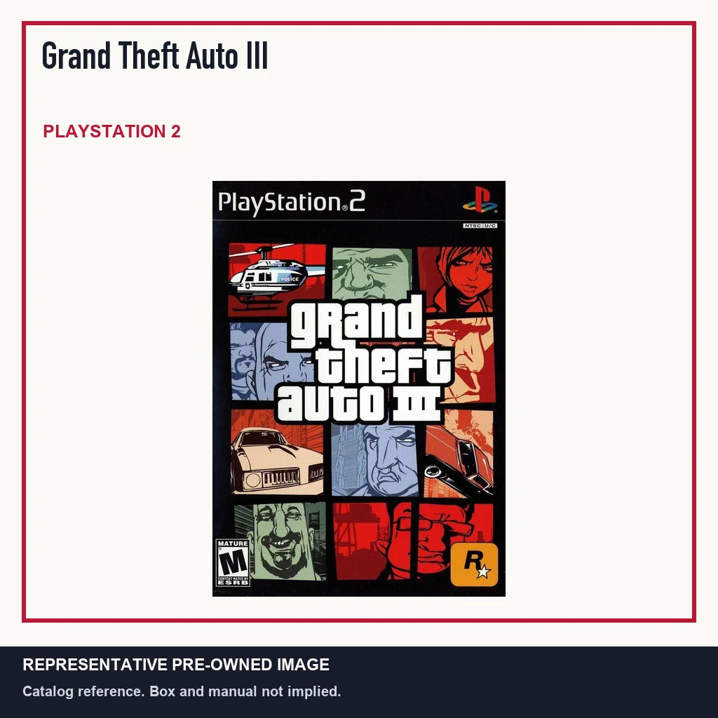 Representative pre-owned Grand Theft Auto III (PlayStation 2), minimal product layout.