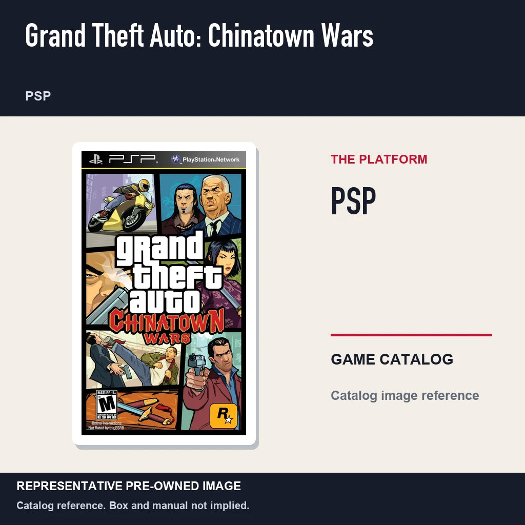Representative pre-owned Grand Theft Auto: Chinatown Wars (PSP), platform product layout.