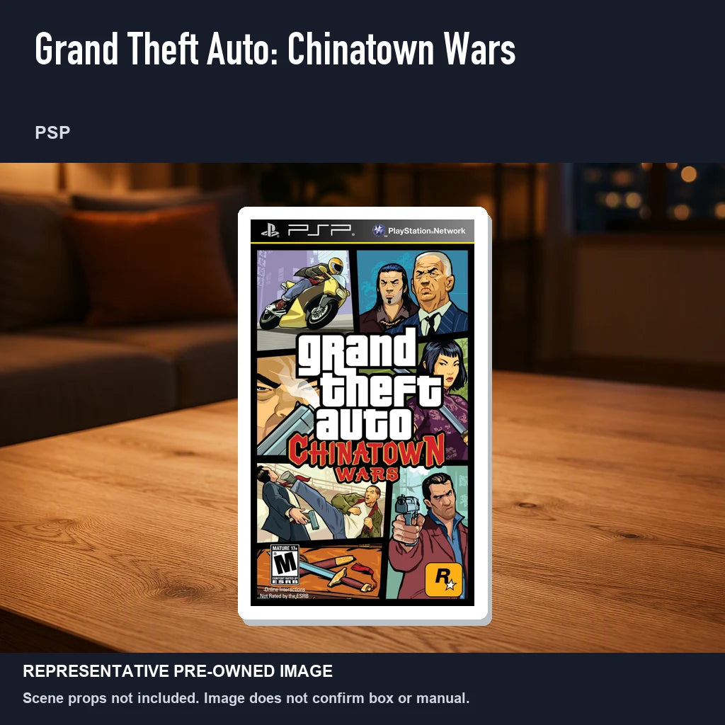 Representative pre-owned Grand Theft Auto: Chinatown Wars (PSP), product image in a styled room scene.