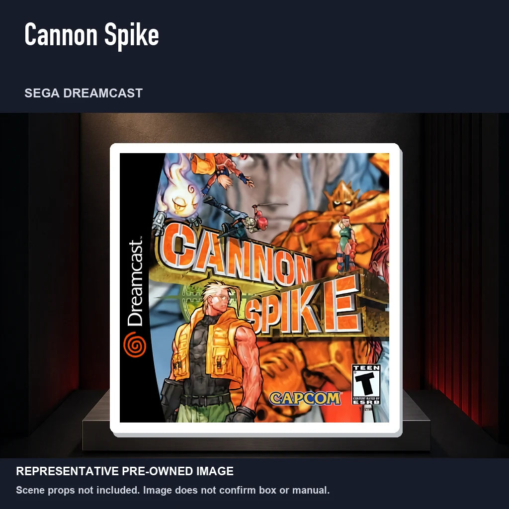 Representative pre-owned Cannon Spike (Sega Dreamcast), product image on a display panel.