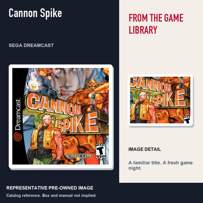 Representative pre-owned Cannon Spike (Sega Dreamcast), editorial image and detail.