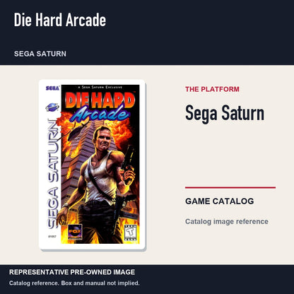 Representative pre-owned Die Hard Arcade (Sega Saturn), platform product layout.