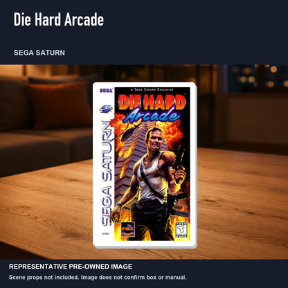 Representative pre-owned Die Hard Arcade (Sega Saturn), product image in a styled room scene.