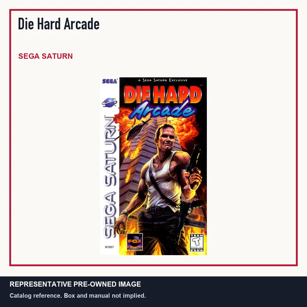Representative pre-owned Die Hard Arcade (Sega Saturn), minimal product layout.