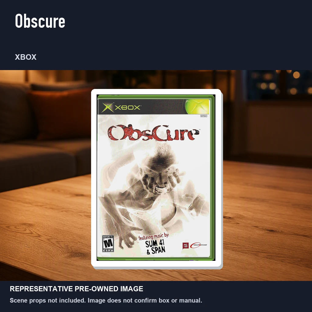Representative pre-owned Obscure (Xbox), product image in a styled room scene.