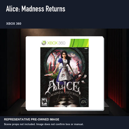 Representative pre-owned Alice: Madness Returns (Xbox 360), product image on a display panel.