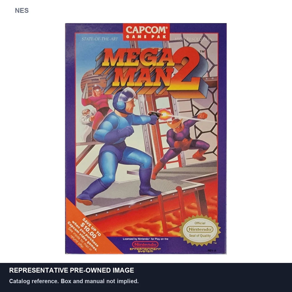 Representative pre-owned Mega Man 2 (NES), white product reference.