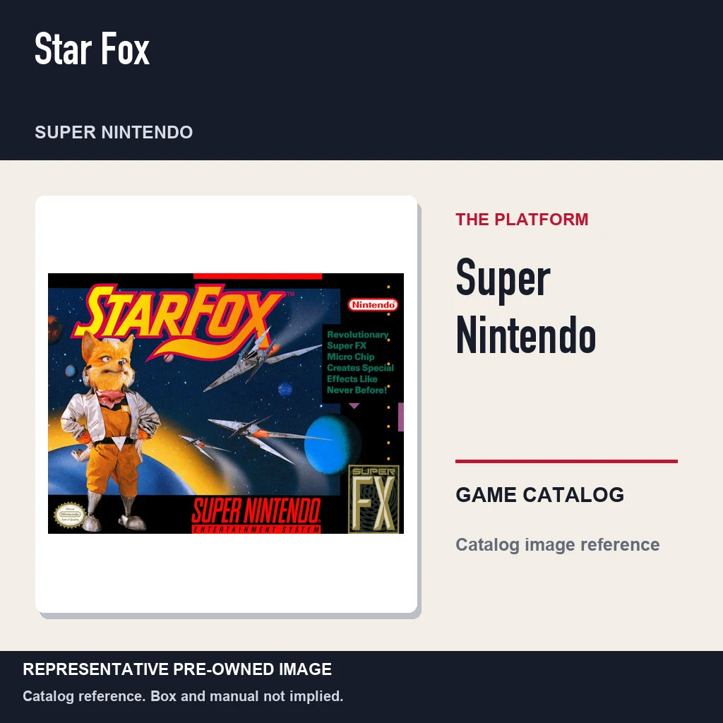 Representative pre-owned Star Fox (Super Nintendo), platform product layout.