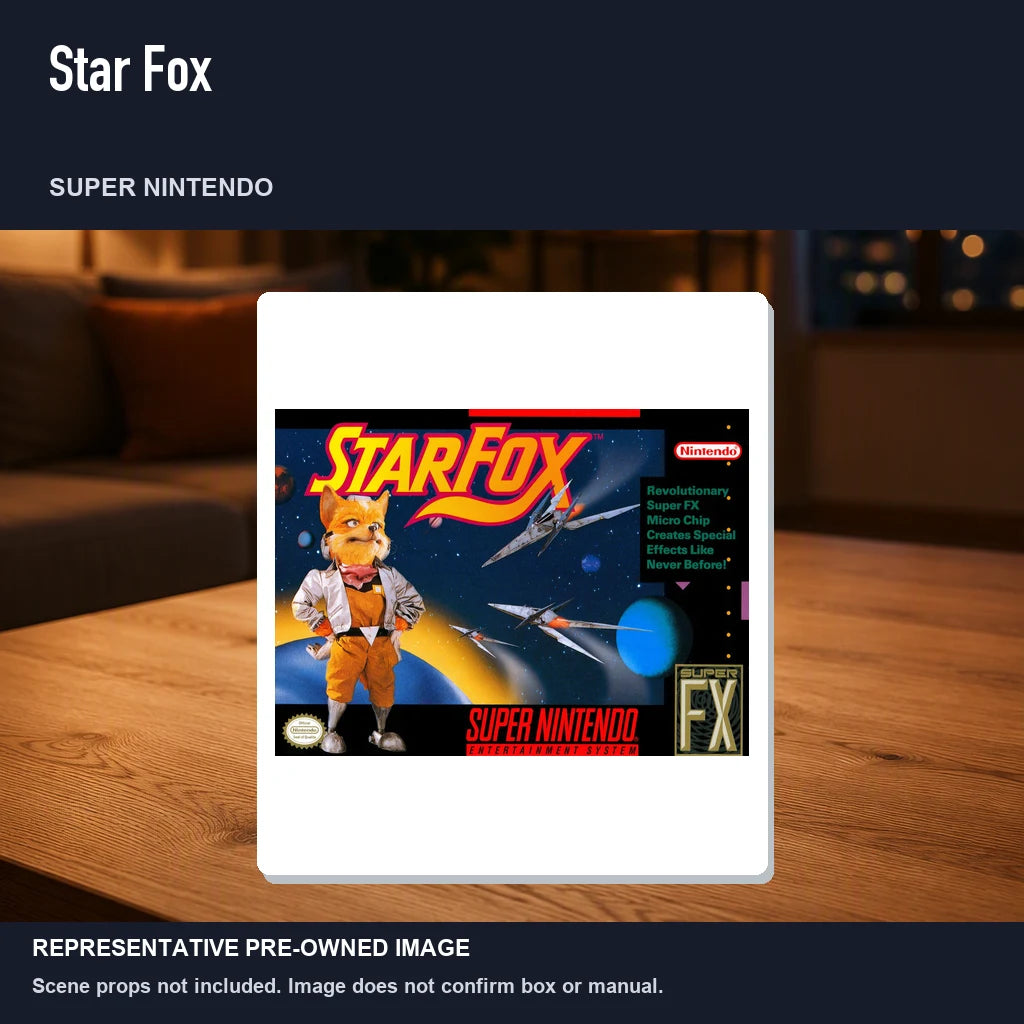 Representative pre-owned Star Fox (Super Nintendo), product image in a styled room scene.