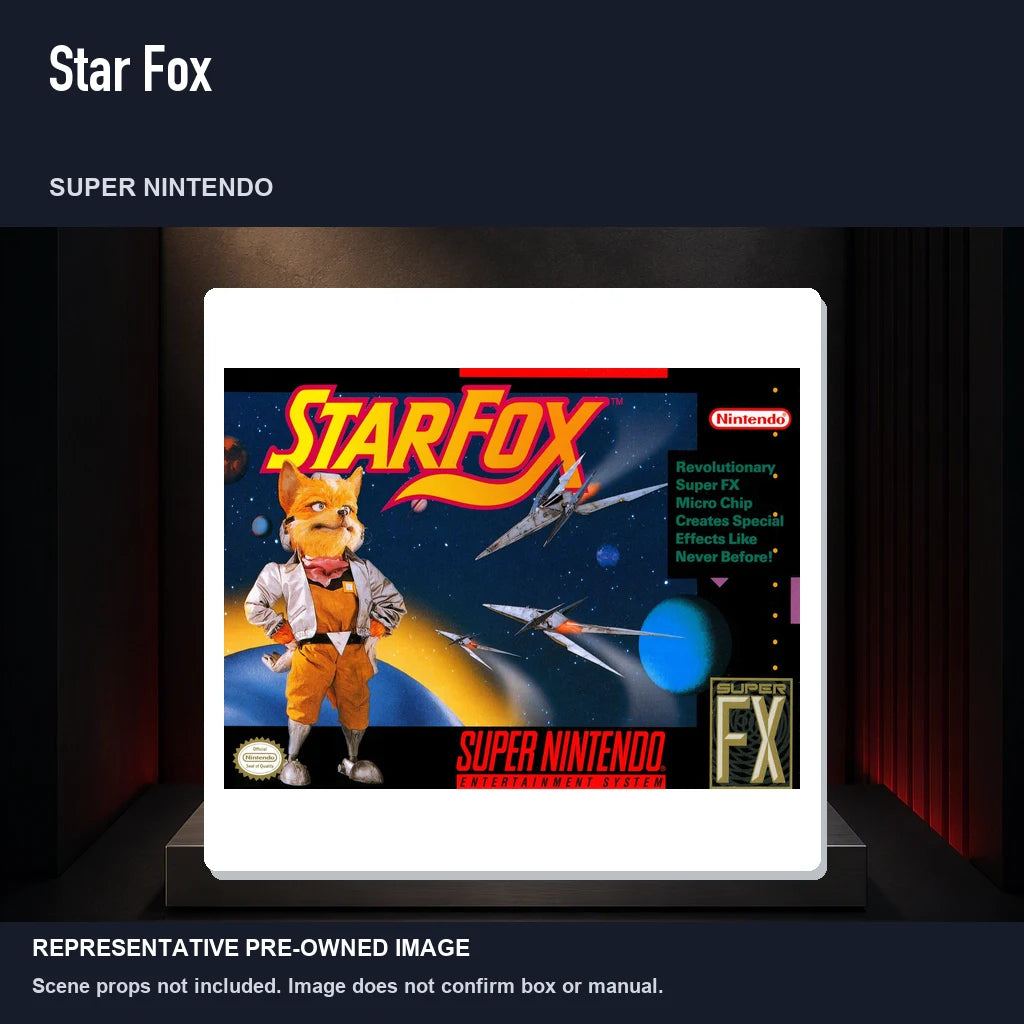 Representative pre-owned Star Fox (Super Nintendo), product image on a display panel.