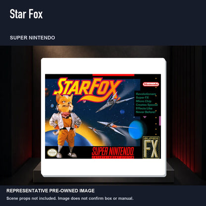 Representative pre-owned Star Fox (Super Nintendo), product image on a display panel.