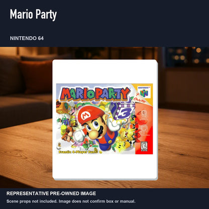 Representative pre-owned Mario Party (Nintendo 64), product image in a styled room scene.