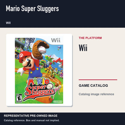 Representative pre-owned Mario Super Sluggers (Wii), platform product layout.