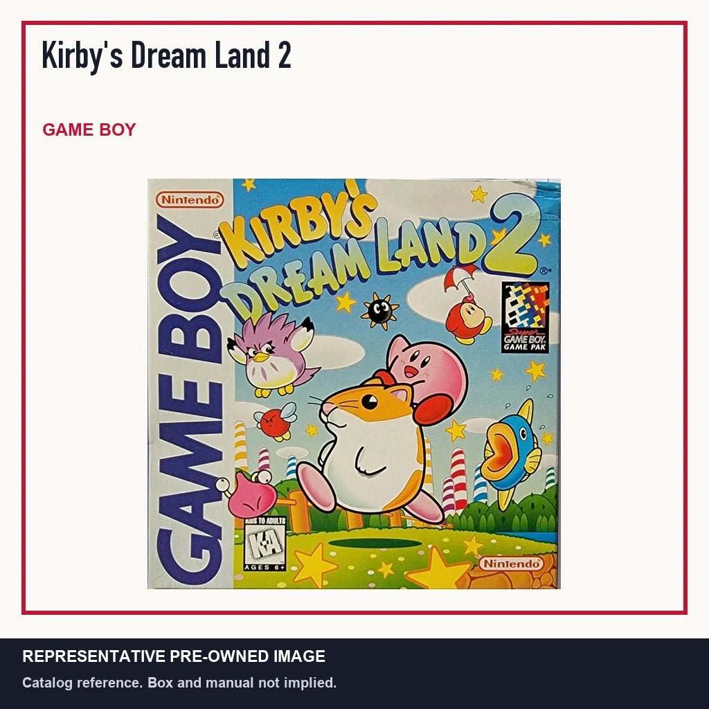 Representative pre-owned Kirby's Dream Land 2 (Game Boy), minimal product layout.