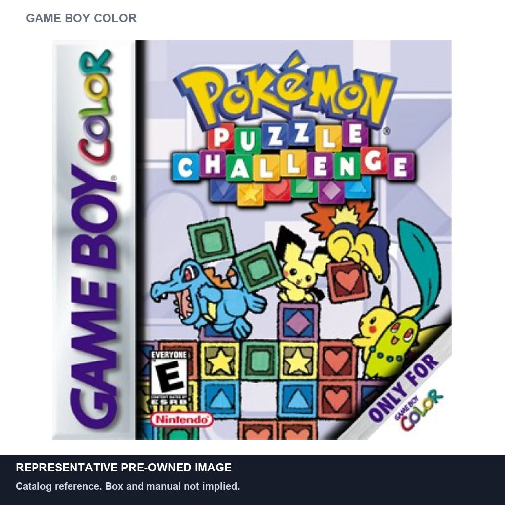 Representative pre-owned Pokemon Puzzle Challenge (Game Boy Color), white product reference.