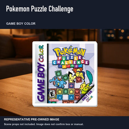 Representative pre-owned Pokemon Puzzle Challenge (Game Boy Color), product image in a styled room scene.