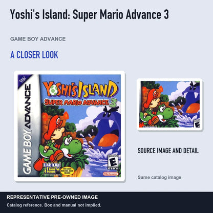 Representative pre-owned Yoshi's Island: Super Mario Advance 3 (Game Boy Advance), full image with detail inset.