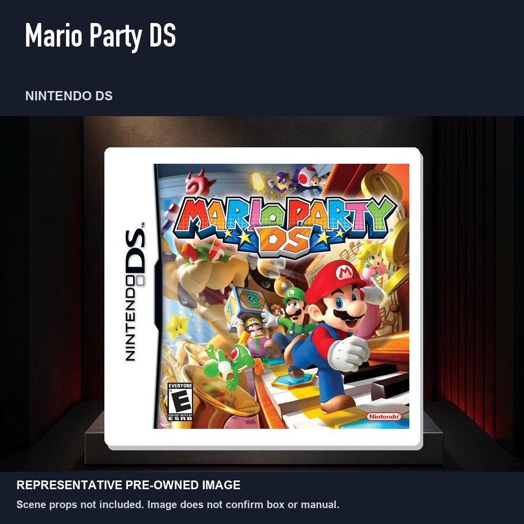Representative pre-owned Mario Party DS (Nintendo DS), product image on a display panel.