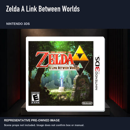 Representative pre-owned Zelda A Link Between Worlds (Nintendo 3DS), product image on a display panel.