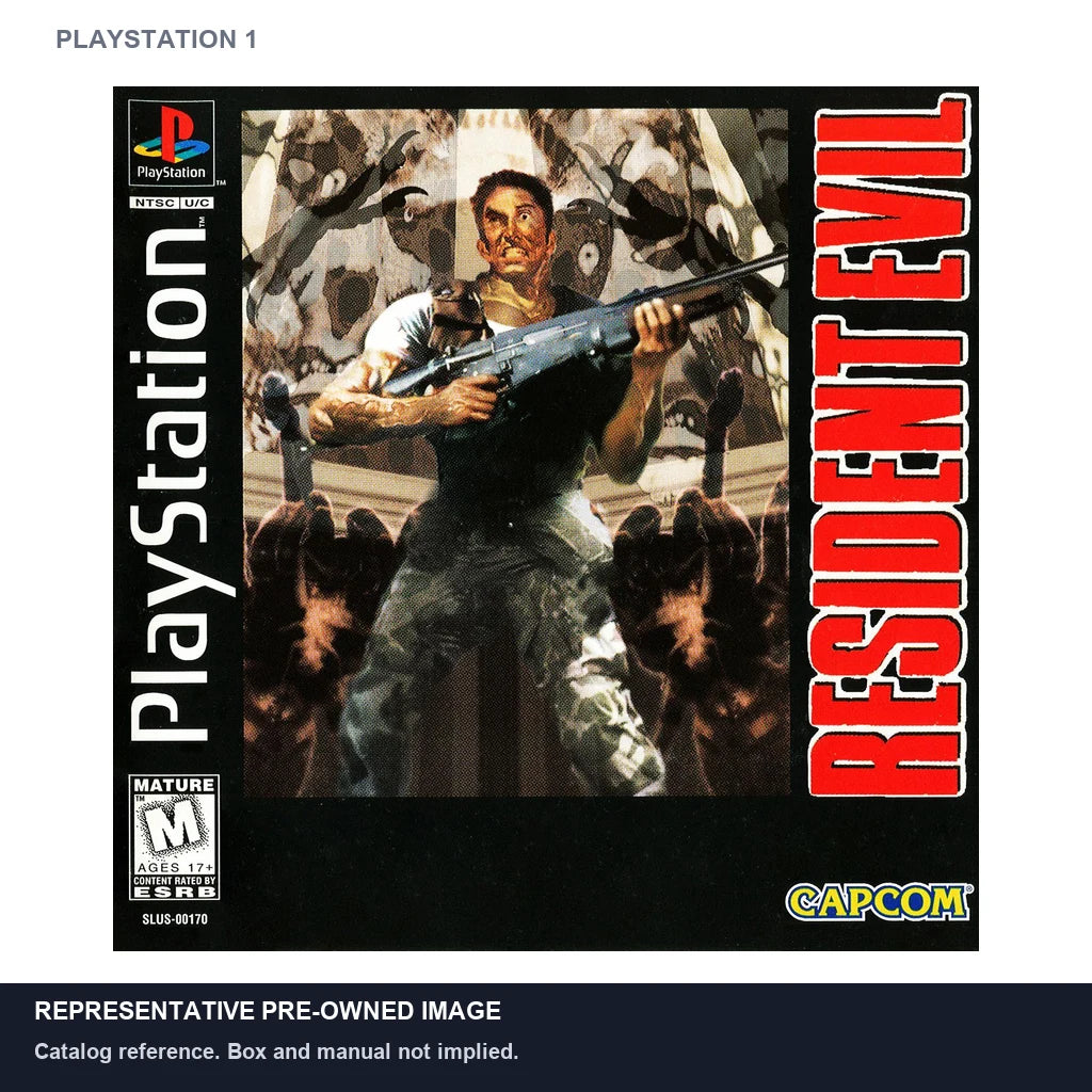Representative pre-owned Resident Evil (PlayStation 1), white product reference.