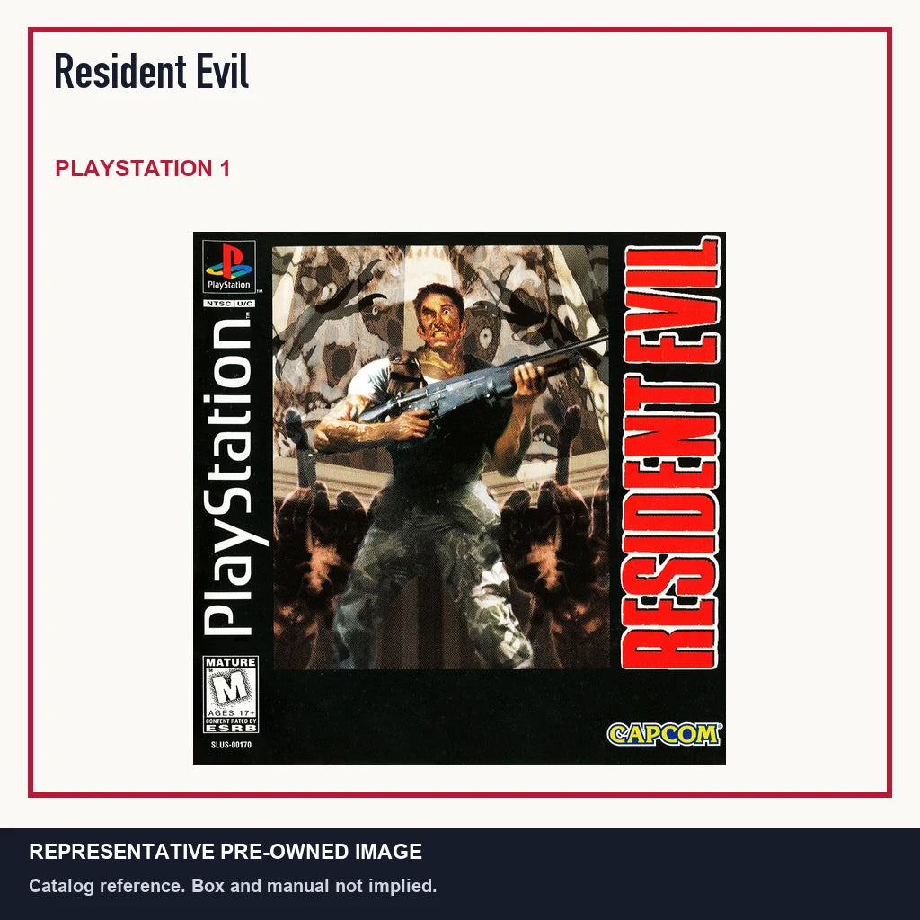 Representative pre-owned Resident Evil (PlayStation 1), minimal product layout.