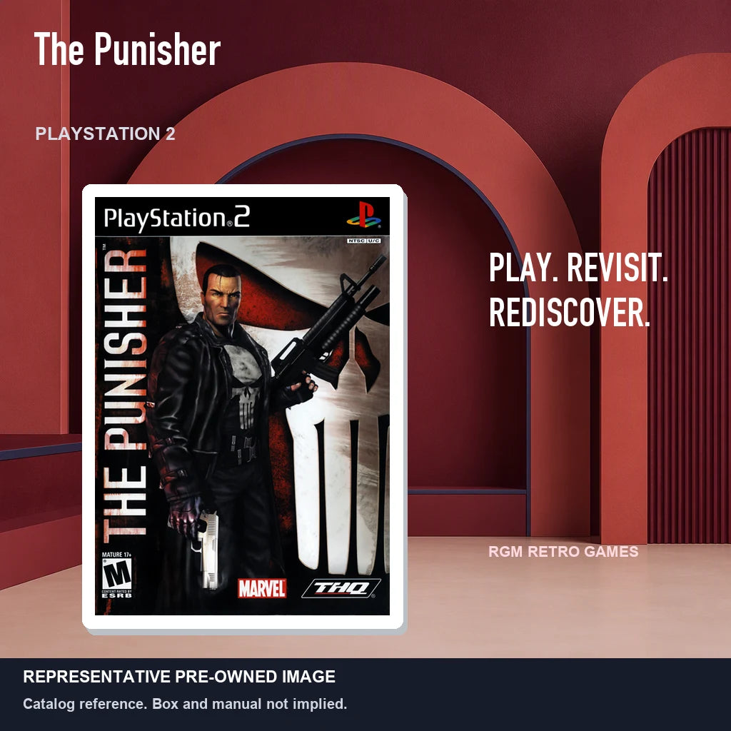 Representative pre-owned The Punisher (PlayStation 2), red retro product layout.