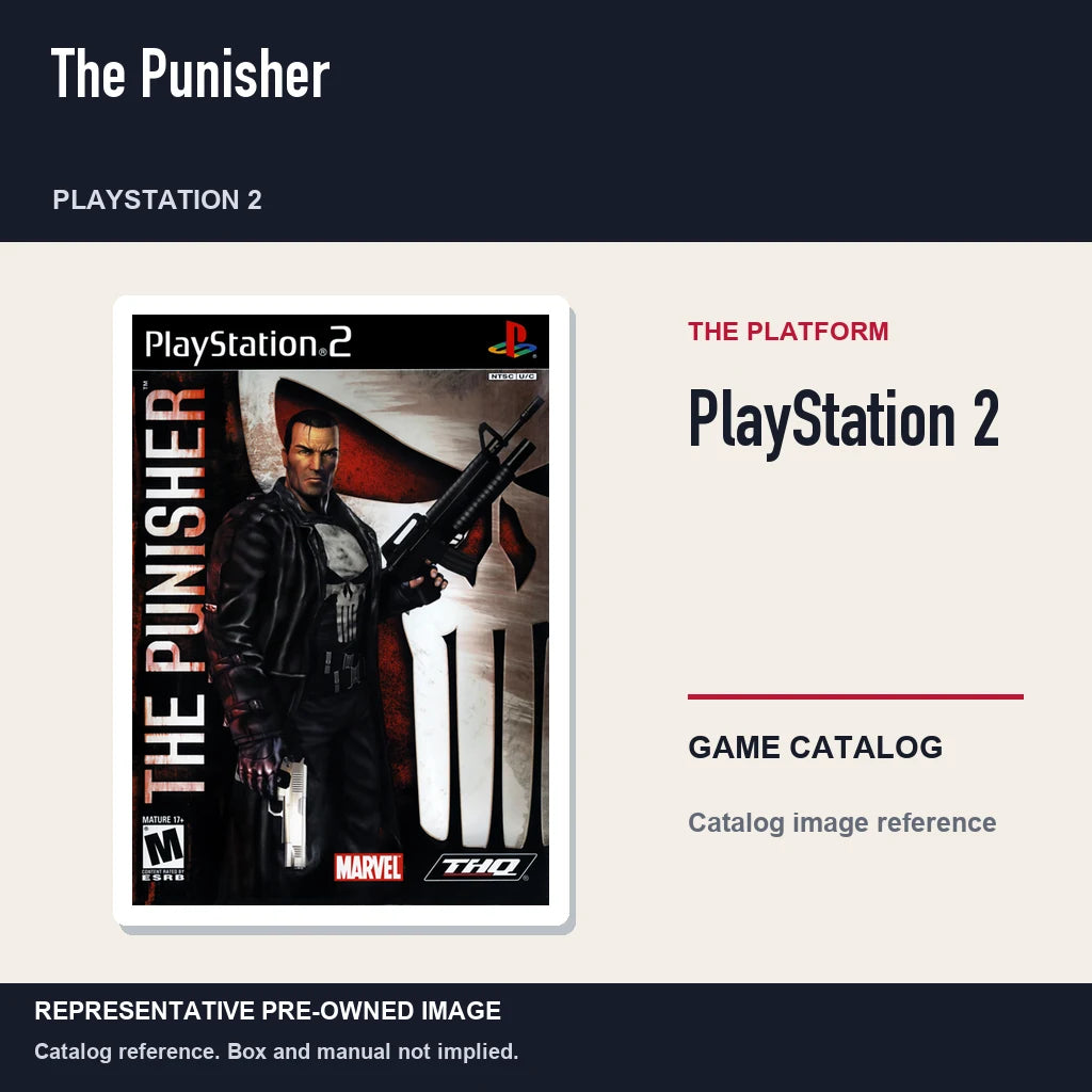 Representative pre-owned The Punisher (PlayStation 2), platform product layout.
