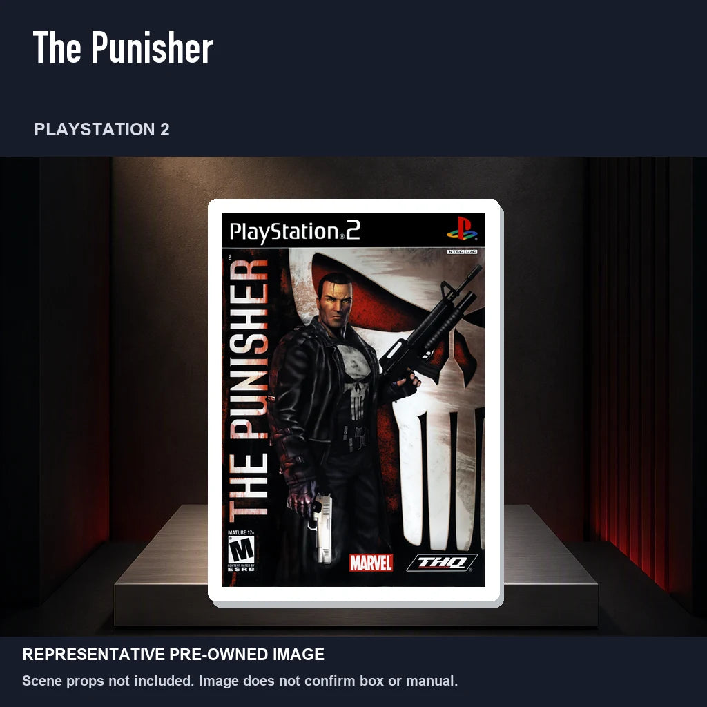 Representative pre-owned The Punisher (PlayStation 2), product image on a display panel.