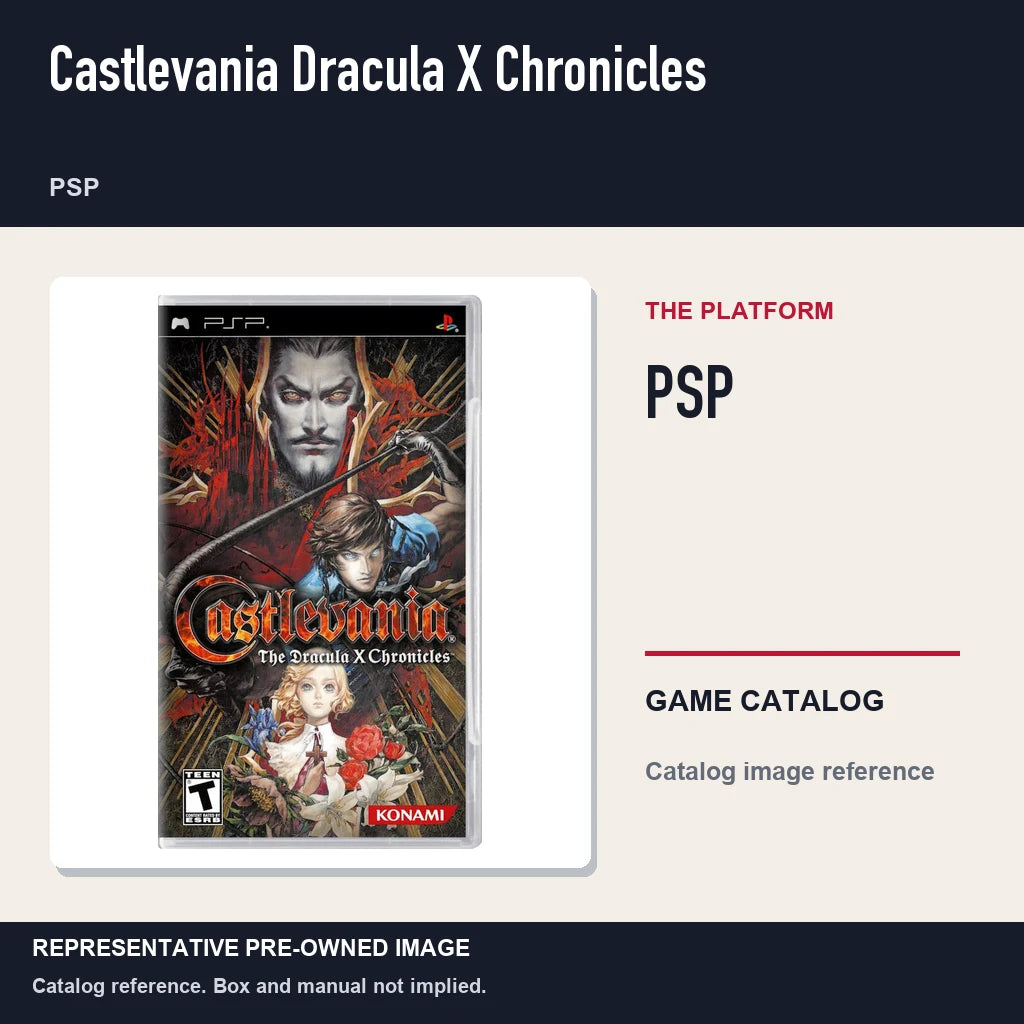 Representative pre-owned Castlevania Dracula X Chronicles (PSP), platform product layout.