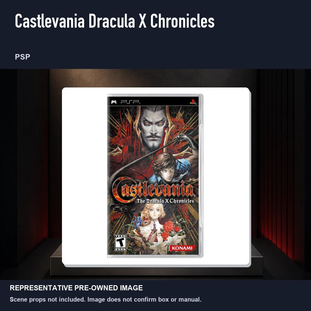 Representative pre-owned Castlevania Dracula X Chronicles (PSP), product image on a display panel.