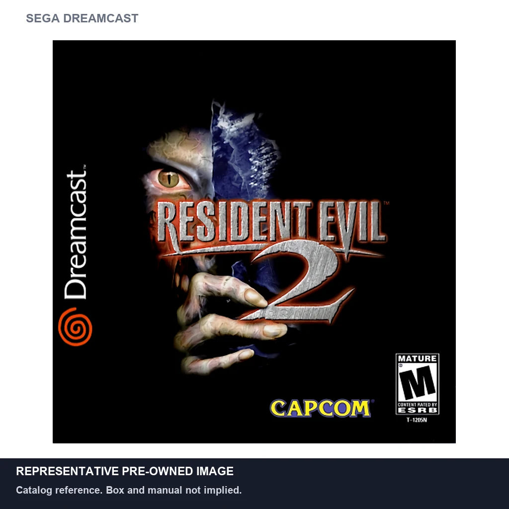 Representative pre-owned Resident Evil 2 (Sega Dreamcast), white product reference.