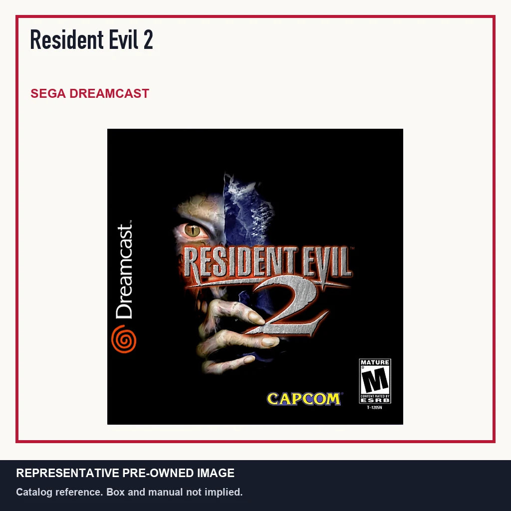 Representative pre-owned Resident Evil 2 (Sega Dreamcast), minimal product layout.