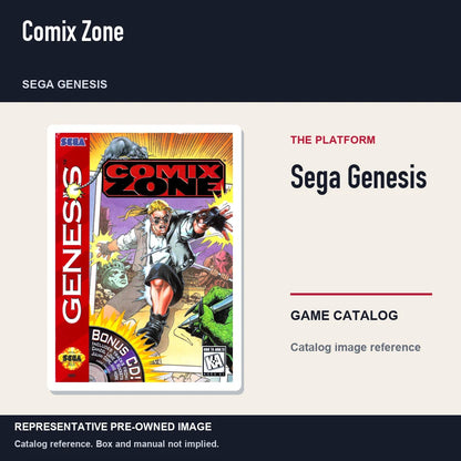 Representative pre-owned Comix Zone (Sega Genesis), platform product layout.