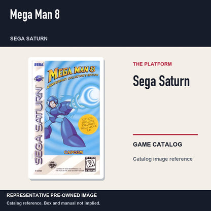 Representative pre-owned Mega Man 8 (Sega Saturn), platform product layout.