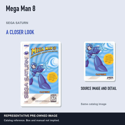 Representative pre-owned Mega Man 8 (Sega Saturn), full image with detail inset.