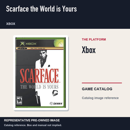 Representative pre-owned Scarface the World is Yours (Xbox), platform product layout.