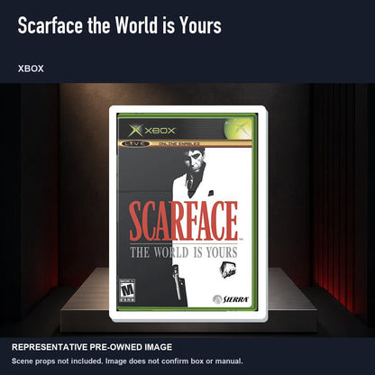 Representative pre-owned Scarface the World is Yours (Xbox), product image on a display panel.