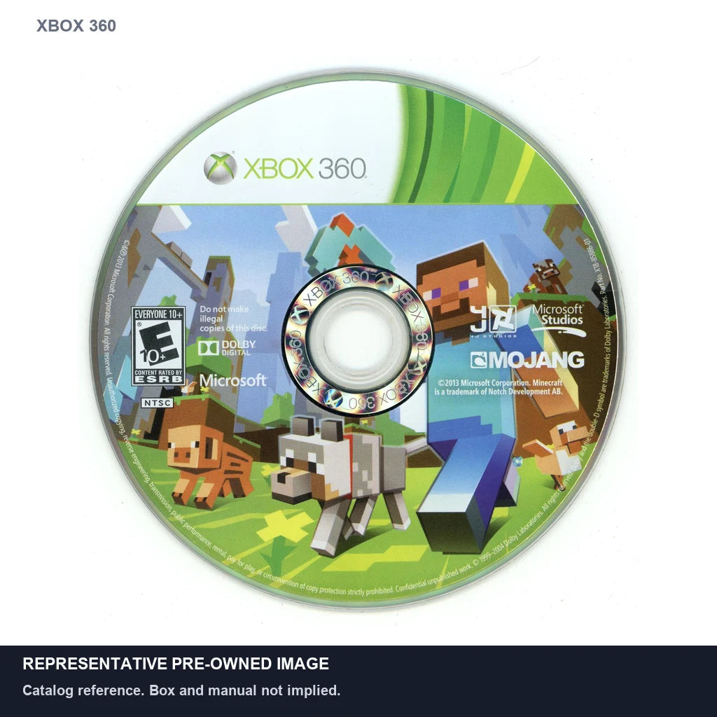 Representative pre-owned Minecraft (Xbox 360), white product reference.