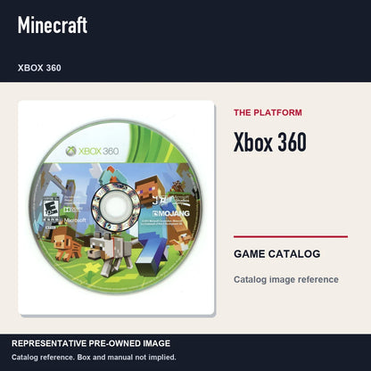 Representative pre-owned Minecraft (Xbox 360), platform product layout.