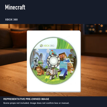 Representative pre-owned Minecraft (Xbox 360), product image in a styled room scene.