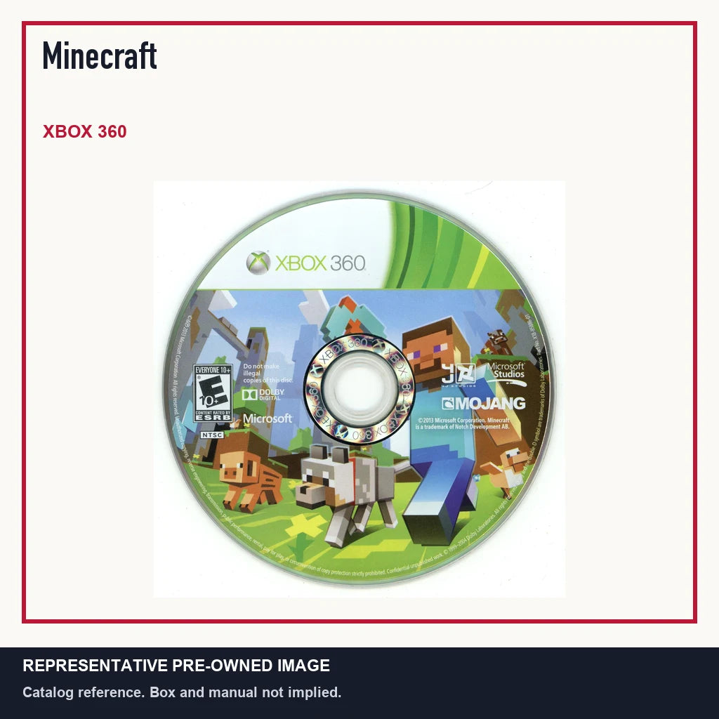 Representative pre-owned Minecraft (Xbox 360), minimal product layout.