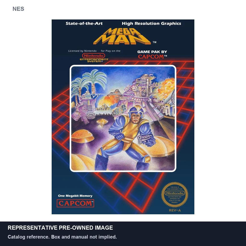 Representative pre-owned Mega Man (NES), white product reference.