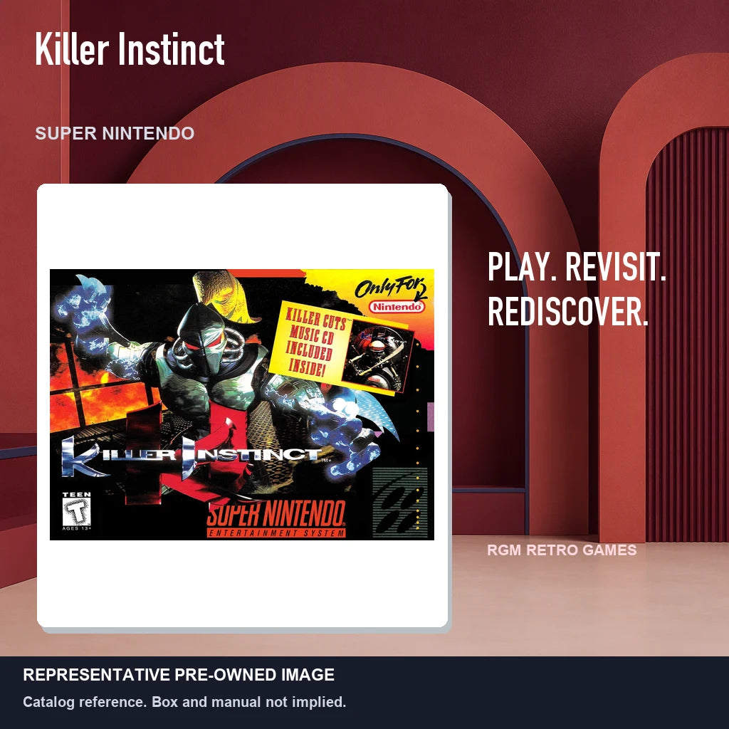 Representative pre-owned Killer Instinct (Super Nintendo), red retro product layout.