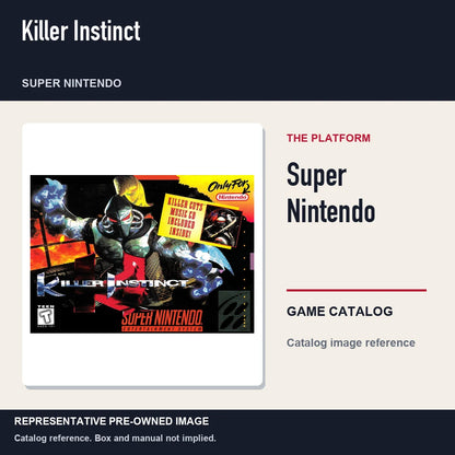 Representative pre-owned Killer Instinct (Super Nintendo), platform product layout.