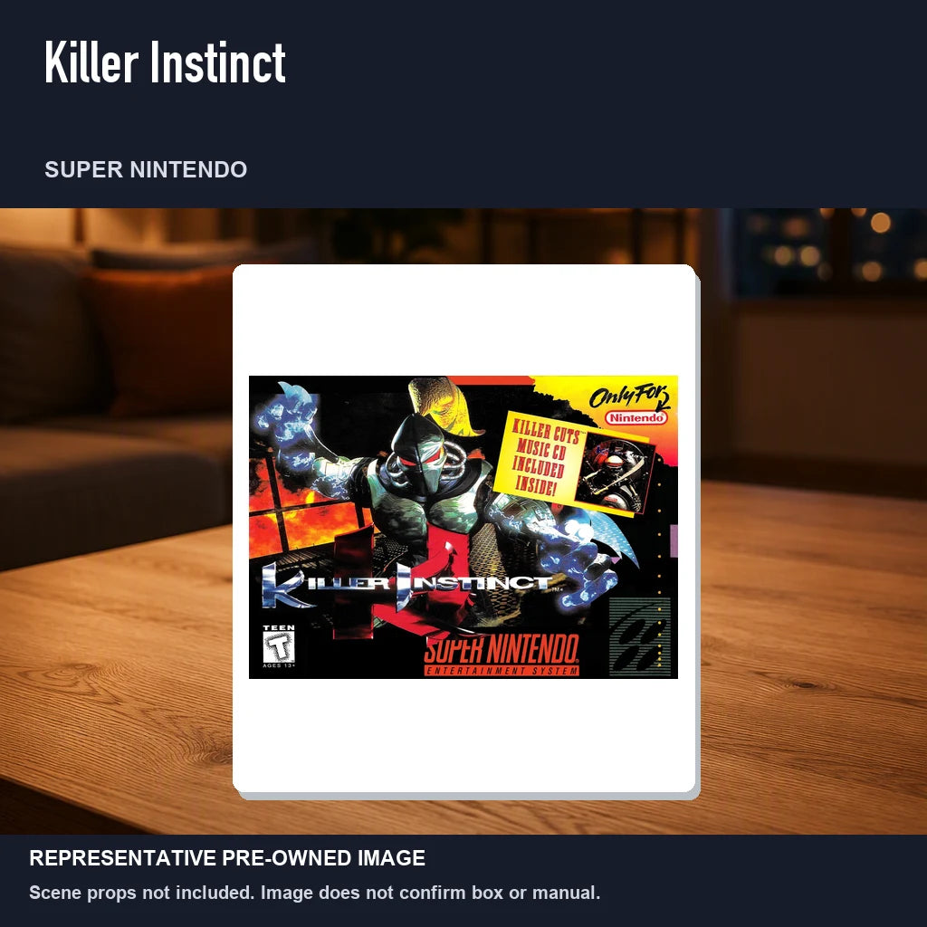 Representative pre-owned Killer Instinct (Super Nintendo), product image in a styled room scene.