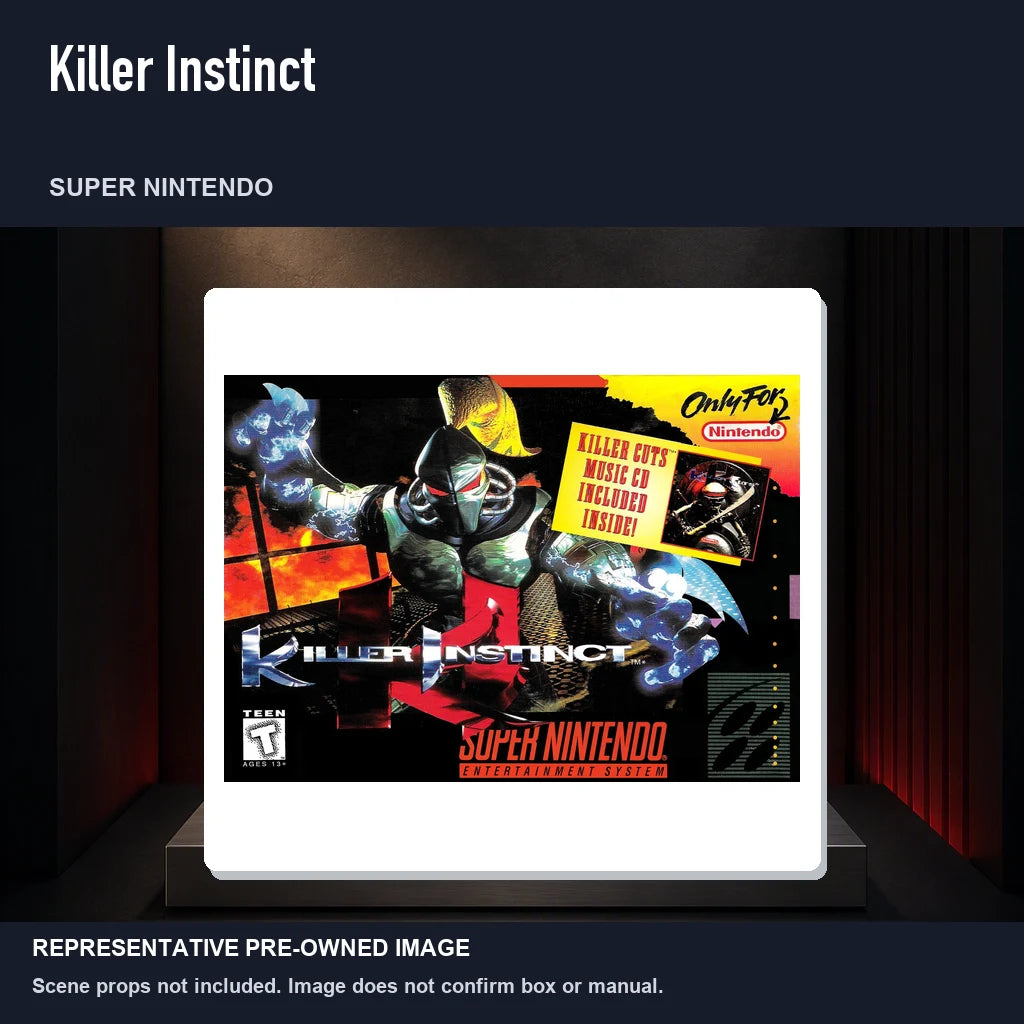 Representative pre-owned Killer Instinct (Super Nintendo), product image on a display panel.