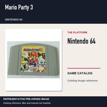 Representative pre-owned Mario Party 3 (Nintendo 64), platform product layout.