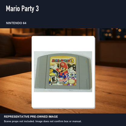 Representative pre-owned Mario Party 3 (Nintendo 64), product image in a styled room scene.
