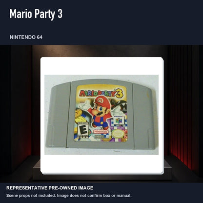Representative pre-owned Mario Party 3 (Nintendo 64), product image on a display panel.