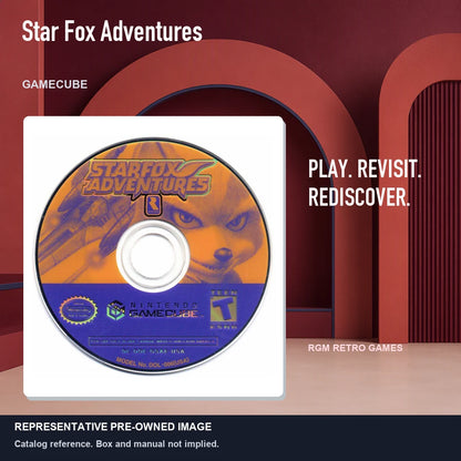 Representative pre-owned Star Fox Adventures (GameCube), red retro product layout.